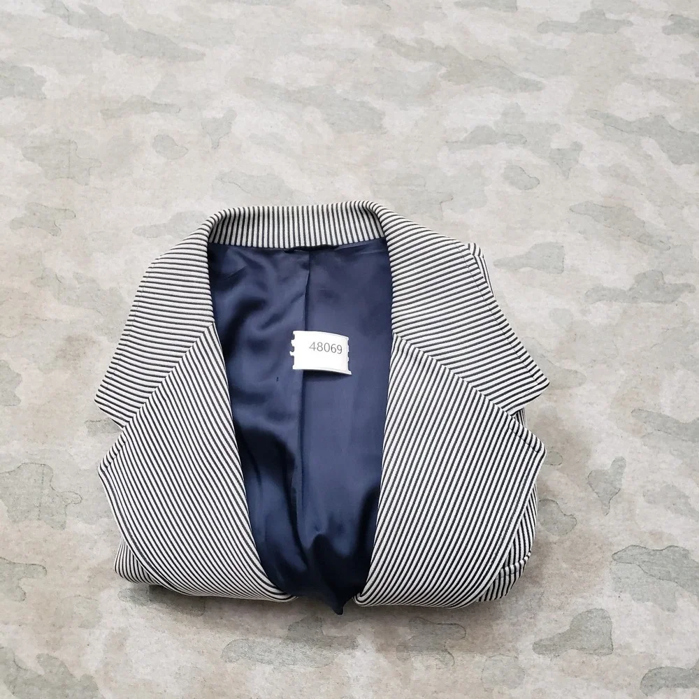 VTG McGregor Suit Mens 39 Blue Button Long Sleeve Striped‎ Sport Coat